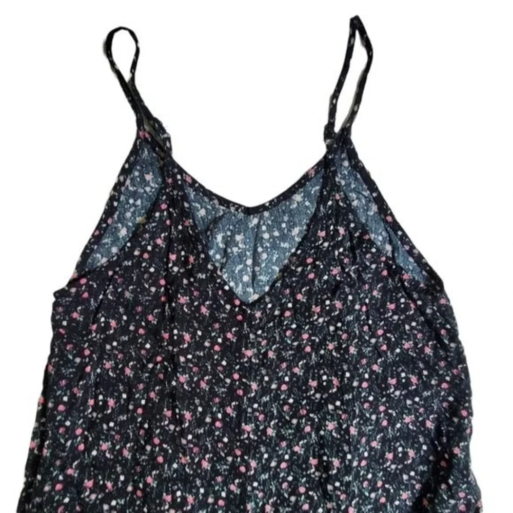 Art Class black pink green spaghetti strap floral print sundress sz XL